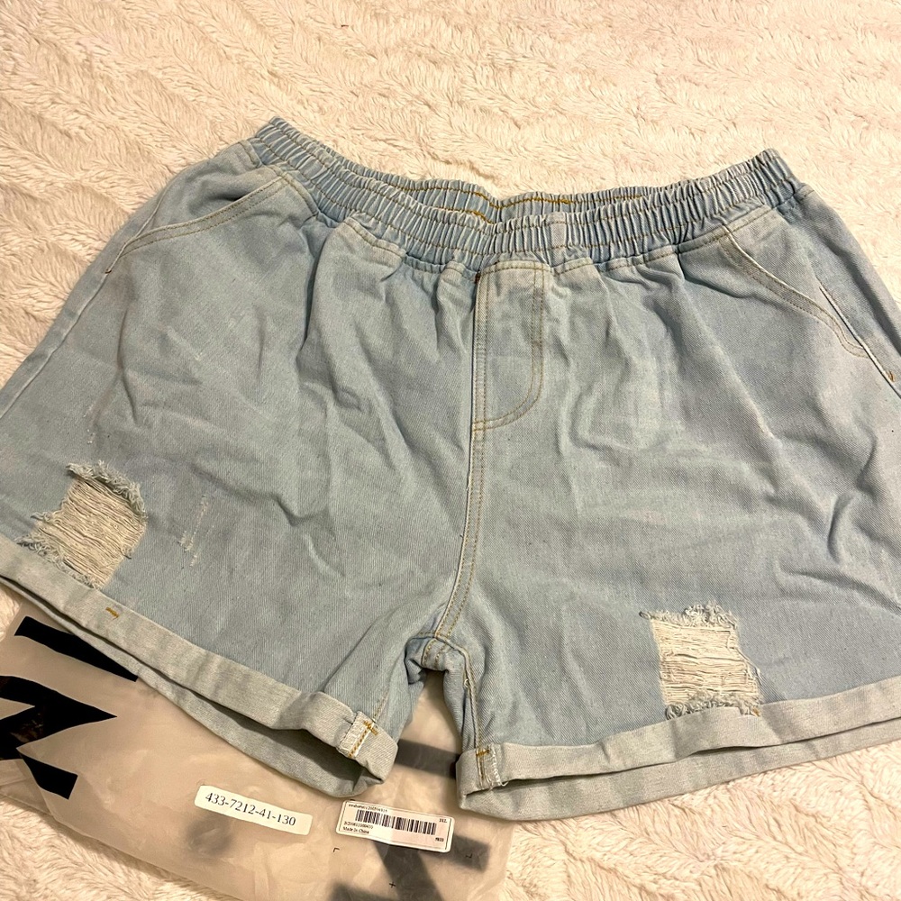 Blue Jean shorts with rips